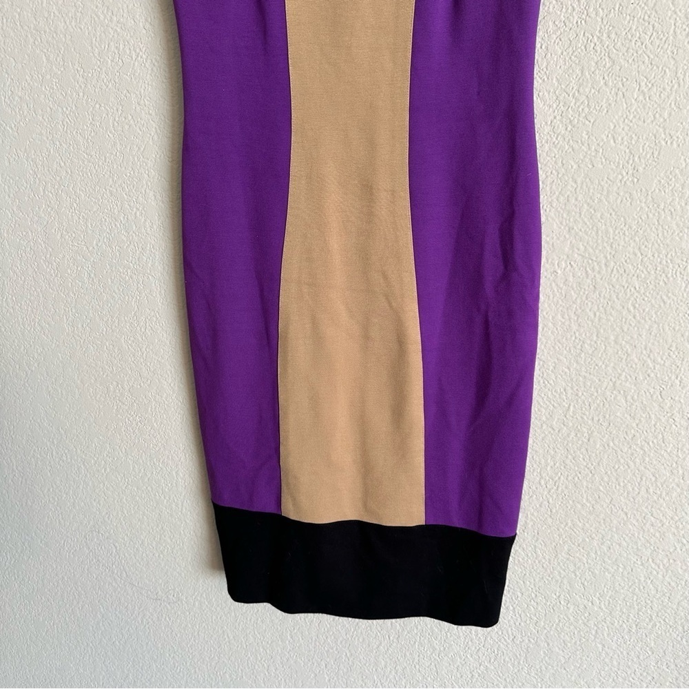 Cache Women's Size 2 Purple Black Tan Contour Colorblock Dress Sheath
Fitted! - Picture 7 of 14